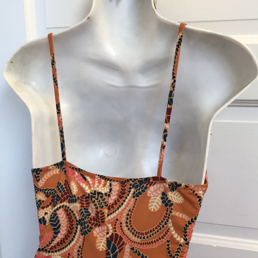 A.L.C. sz Large slip dress Autumn color floral pattern spaghetti straps Bodycon - Picture 6 of 9